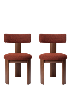 The Conran Shop Pip Dining Chair, Set of 2, Walnut/Red, Walnut / Oxide Red