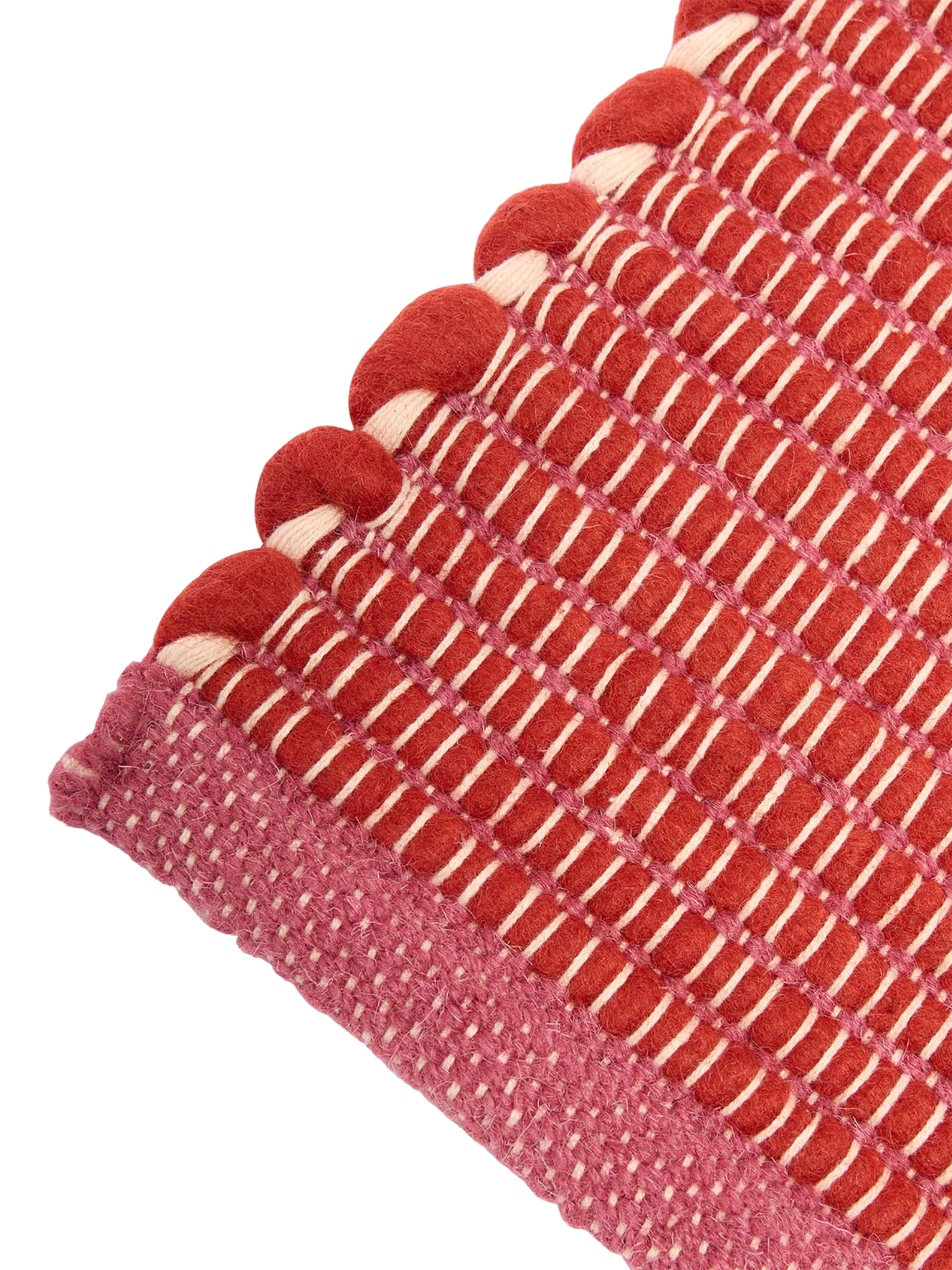 The Conran Shop Marlon Hand Woven Wool Rich Rug, Crimson, L300 x W200 cm