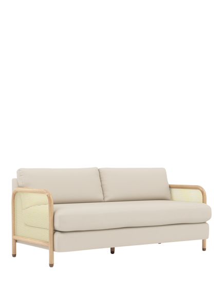 The Conran Shop Tamilla Rattan Panel 2 Seater Sofa, Oak/Oatmeal, Oak / Oatmeal