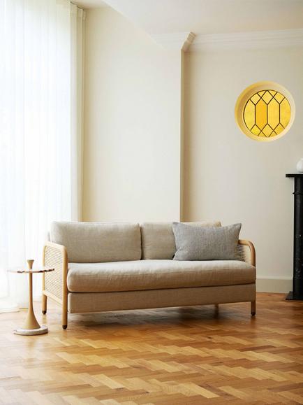 The Conran Shop Tamilla Rattan Panel 2 Seater Sofa, Oak/Oatmeal - view 2, Oak / Oatmeal