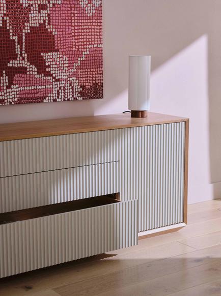 The Conran Shop Pillar Sideboard, Oak/Stone - view 2, Oak / Stone
