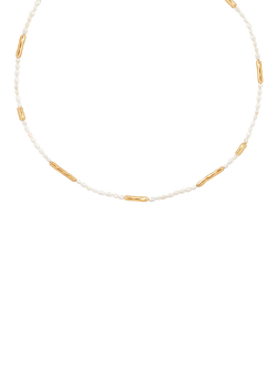 Astrid & Miyu Molten Pearl Necklace, Yellow Gold, Yellow Gold