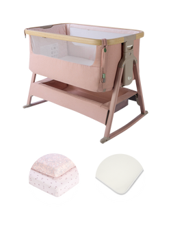 Tutti Bambini CoZee Air 2 Bedside Crib Starter Bundle, Blush, Blush