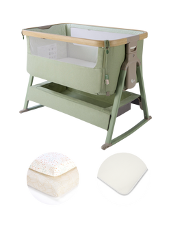 Tutti Bambini CoZee Air 2 Bedside Crib Starter Bundle, Eucalyptus, Eucalyptus