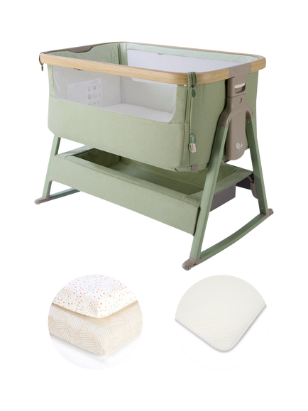 Tutti Bambini CoZee Air 2 Bedside Crib Starter Bundle, Eucalyptus, Eucalyptus