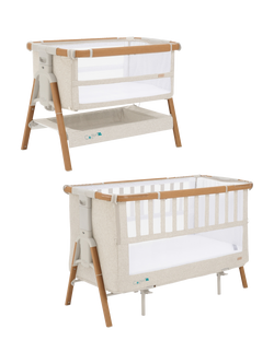 Tutti Bambini CoZee XL Bedside Crib & Cot, Scandinavian Walnut/Ecru, Walnut/Ecru