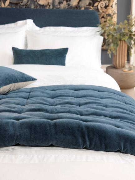 Christy Jaipur Quilted Throw, Ink - view 2, Ink