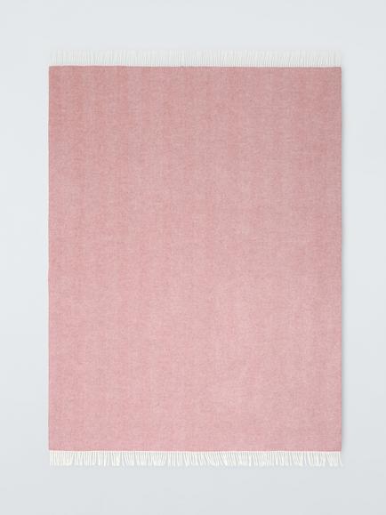 John Lewis Herringbone Shetland Lambswool Throw - view 2, Pink
