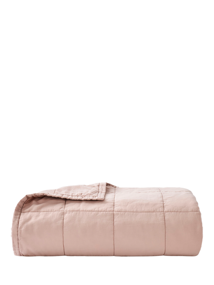 Christy Laundered Cotton Quilted Throw, Pink