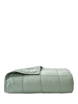 Christy Laundered Cotton Quilted Throw, Sage