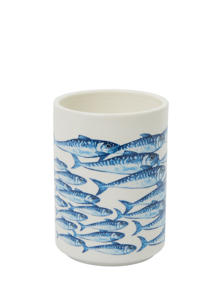 BlissHome Mackerel Ceramic Bathroom Tumbler, Blue - view 2, Blue