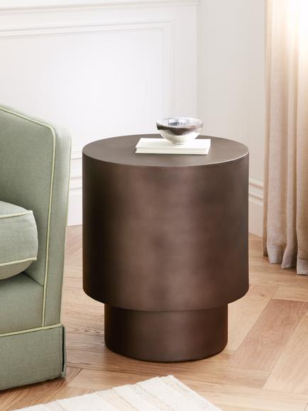 John Lewis Brandy Round Side Table, Bronze - view 2, Bronze