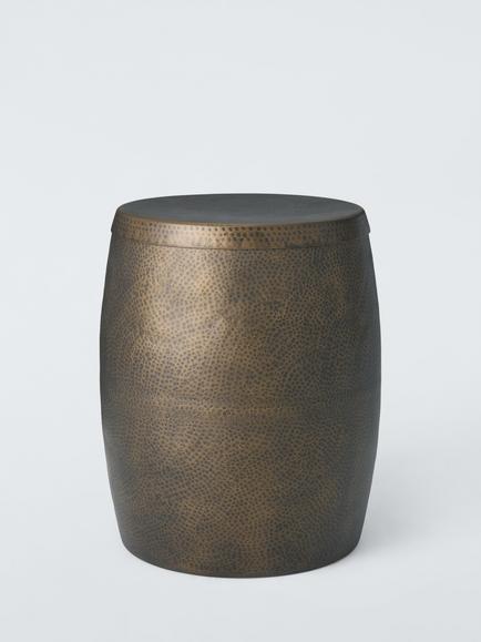 John Lewis Malwa Round Steel Side Table, Metallic Brass, Metallic Brass