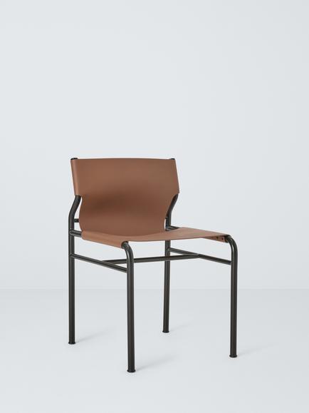 John Lewis Leather Sling Chair, Tan, Tan