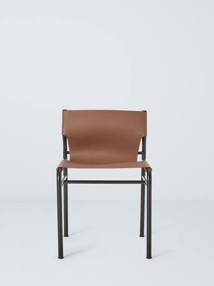 John Lewis Leather Sling Chair, Tan - view 2, Tan