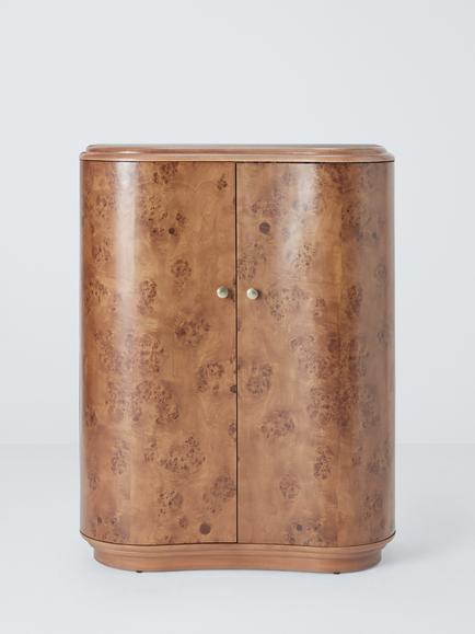 John Lewis Cupid Bar Cabinet, Walnut Burl - view 2, Walnut Burl
