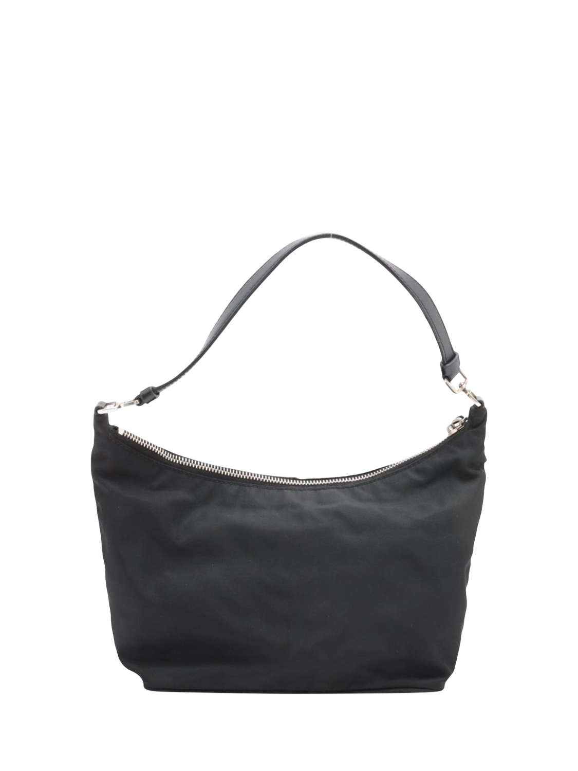 Product image 2 of 10, which shows Pre-loved Prada Nylon & Leather Shoulder Bag, Black