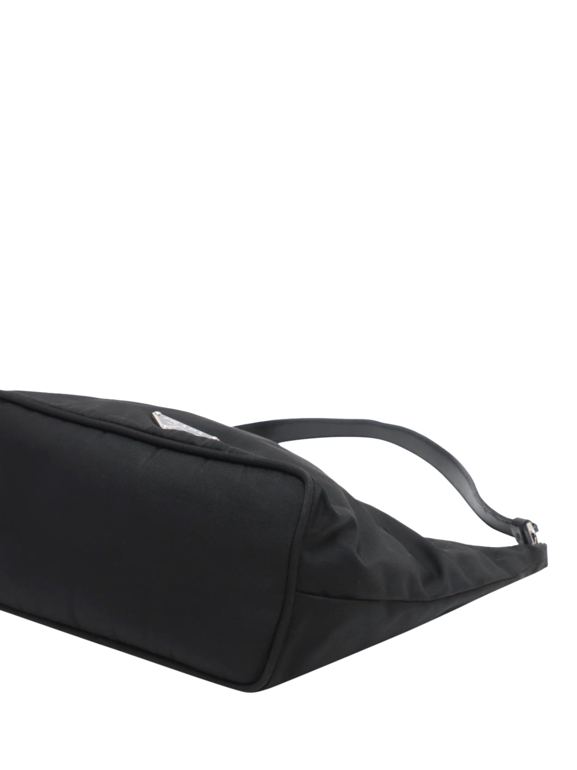 Product image 3 of 10, which shows Pre-loved Prada Nylon & Leather Shoulder Bag, Black