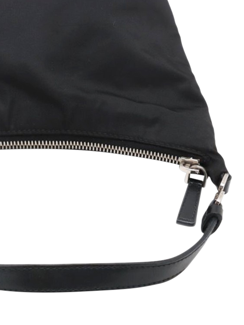 Product image 5 of 10, which shows Pre-loved Prada Nylon & Leather Shoulder Bag, Black