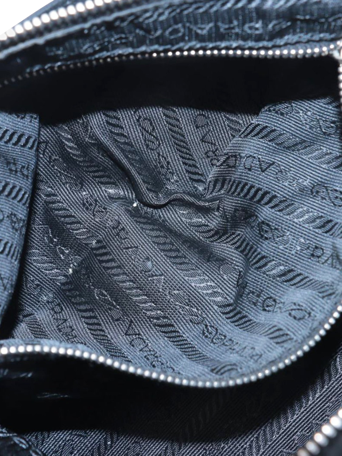 Product image 8 of 10, which shows Pre-loved Prada Nylon & Leather Shoulder Bag, Black
