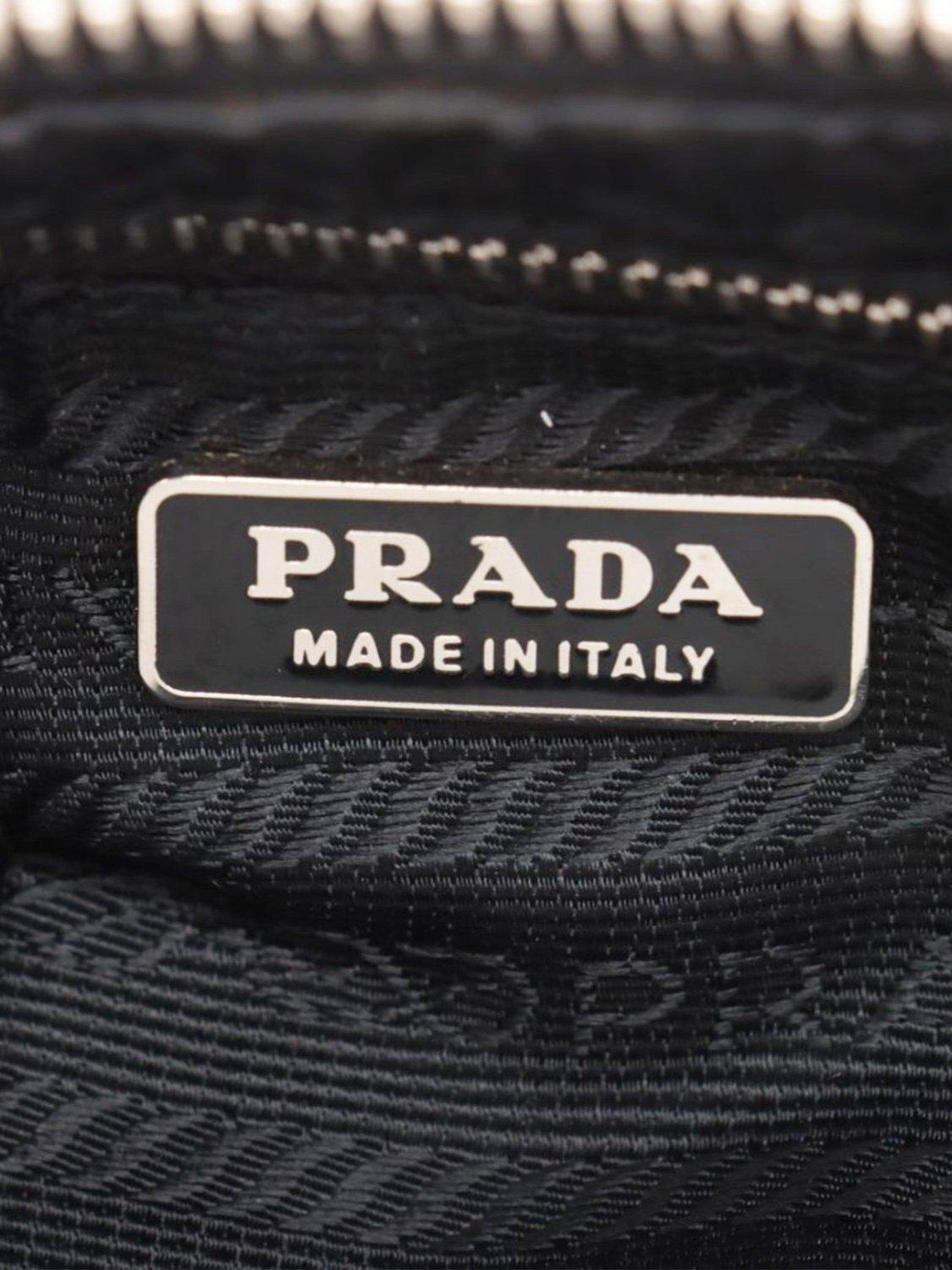 Product image 9 of 10, which shows Pre-loved Prada Nylon & Leather Shoulder Bag, Black