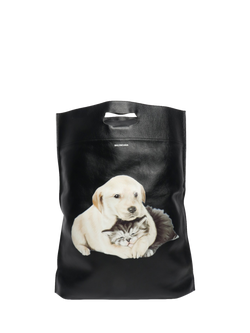 Pre-loved Balenciaga Puppy & Kitten Tote Bag, Black - view 2, Black