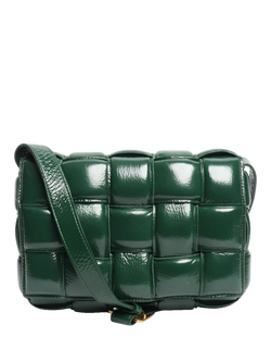 Pre-loved Bottega Veneta Cassette Padded Leather Crossbody Bag, Dark Green, Dark Green
