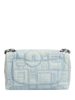 Pre-loved CHANEL 2016 Jumbo Denim Perfume Classic Single Flap Bag, Blue - view 2, Blue
