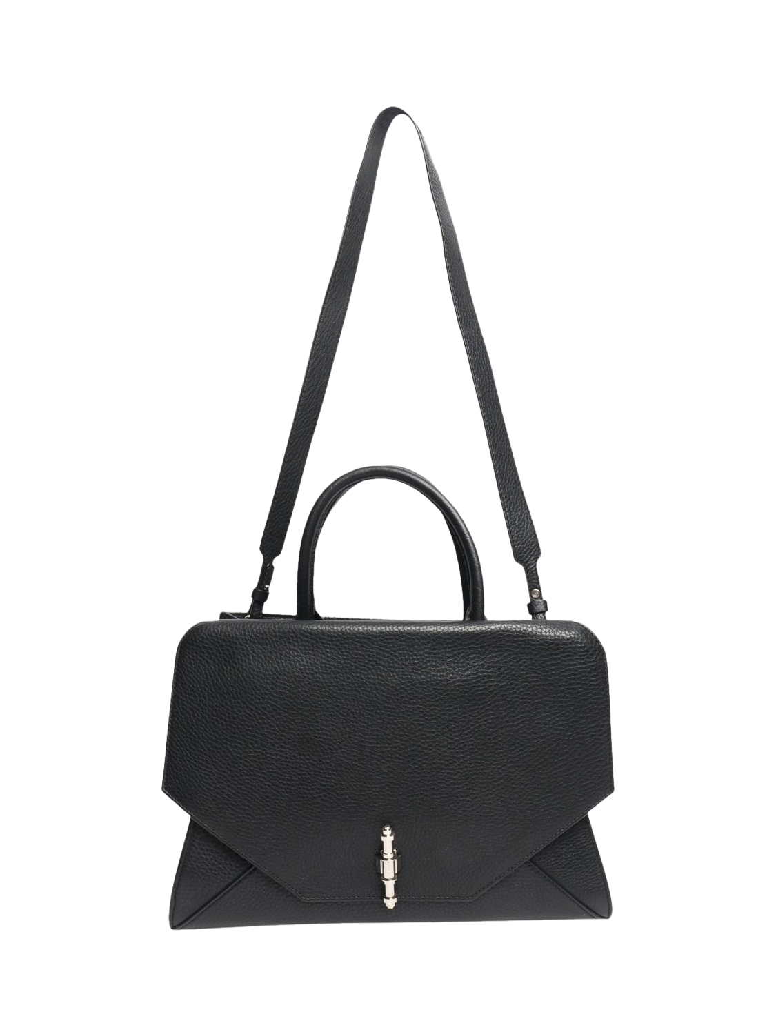 Product image 2 of 10, which shows Pre-loved Givenchy Obsedia Leather 2-Way Tote Bag, Black