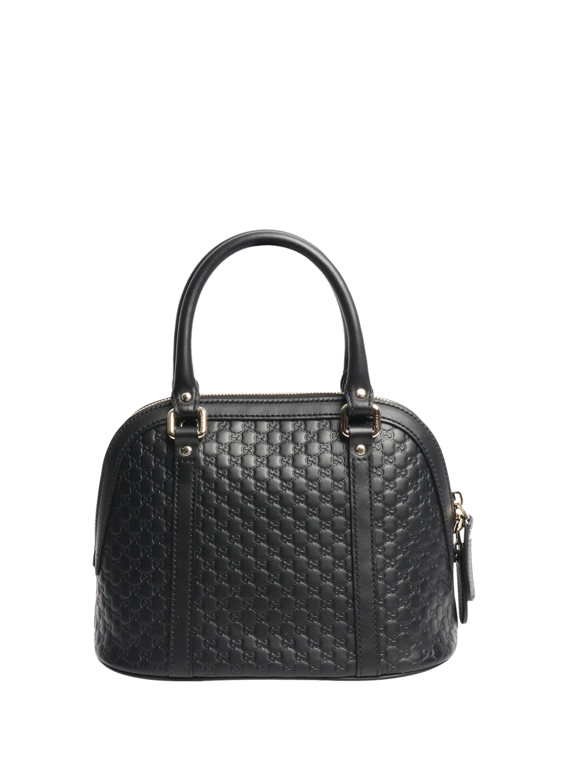 Product image 3 of 9, which shows Pre-loved GUCCI Micro Guccissima Leather 2-Way Bag, Black