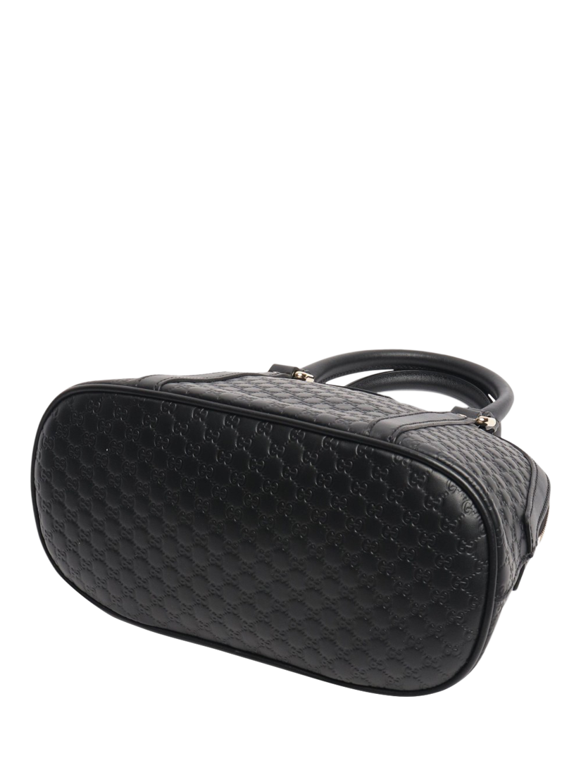 Product image 4 of 9, which shows Pre-loved GUCCI Micro Guccissima Leather 2-Way Bag, Black