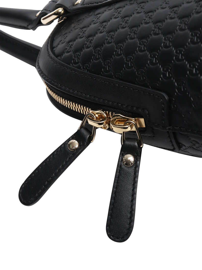 Product image 5 of 9, which shows Pre-loved GUCCI Micro Guccissima Leather 2-Way Bag, Black
