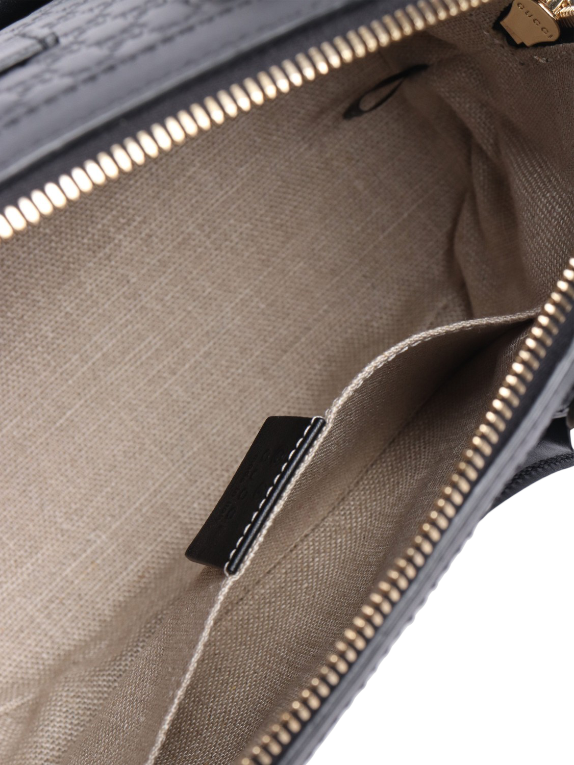 Product image 7 of 9, which shows Pre-loved GUCCI Micro Guccissima Leather 2-Way Bag, Black