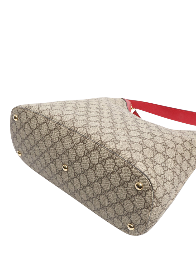 Product image 4 of 6, which shows Pre-loved GUCCI GG Supreme Canvas Bucket Bag, Brown