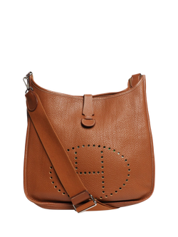 Pre-loved Hermès 2010 Gold PM Evelyne Leather Bag, Brown, Brown