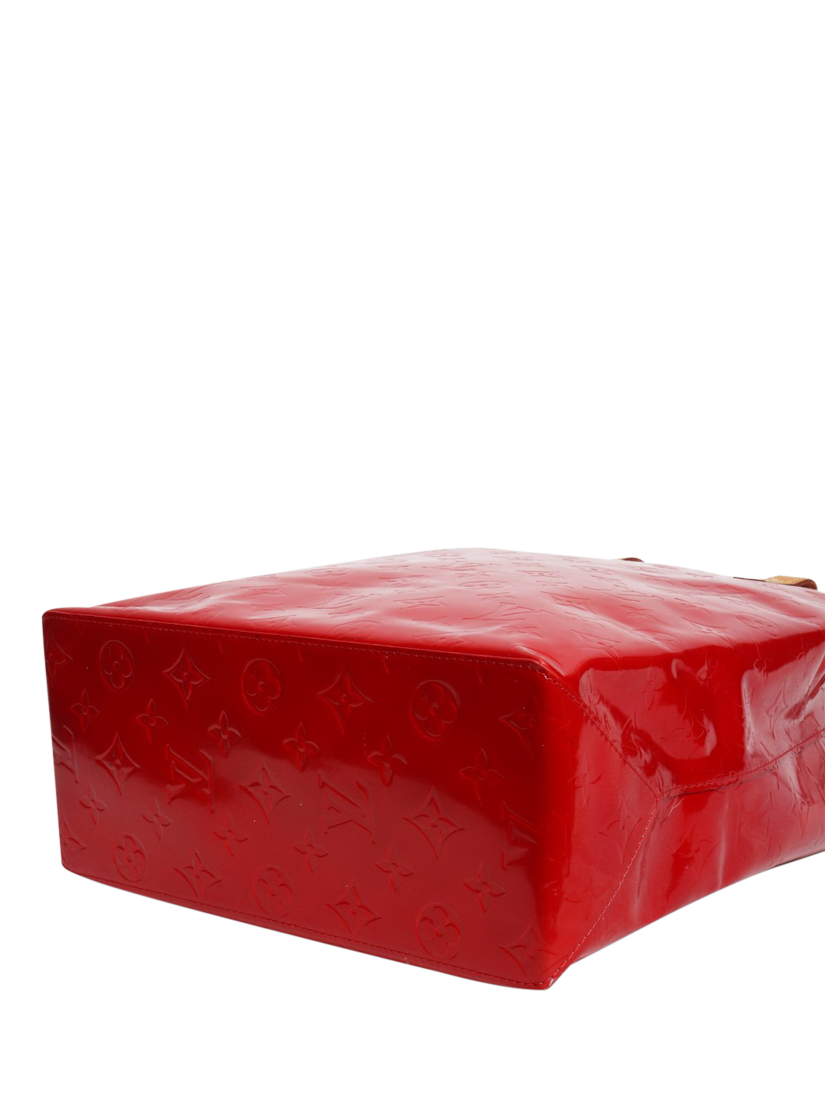 Product image 4 of 6, which shows Pre-loved Louis Vuitton 2001 Monogram Vernis Leather Tote Bag, Red