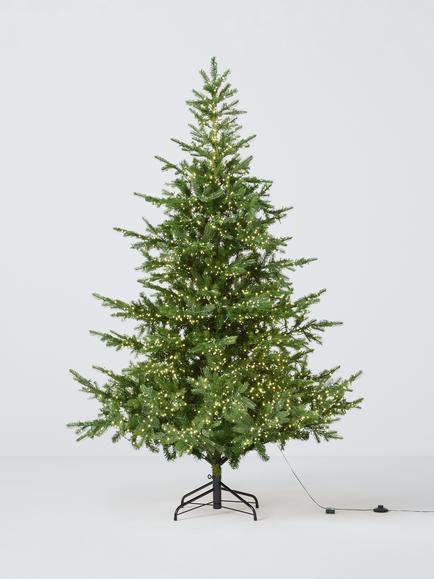 John Lewis Aylesford Super Pre-Lit Christmas Tree, 7ft, Green, Green