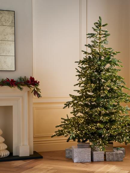 John Lewis Aylesford Super Pre-Lit Christmas Tree, 7ft, Green - view 2, Green