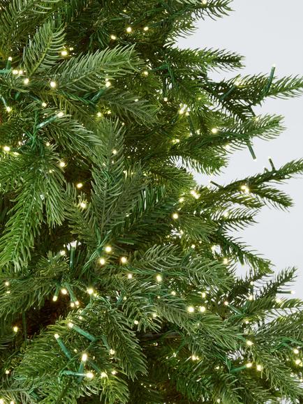 John Lewis Aylesford Super Pre-Lit Christmas Tree, 7ft, Green - view 2, Green