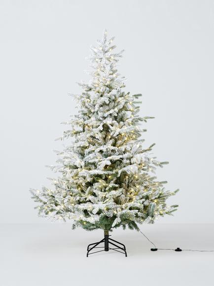 John Lewis Skye Pre-lit Christmas Tree, Snowy, 7ft, White