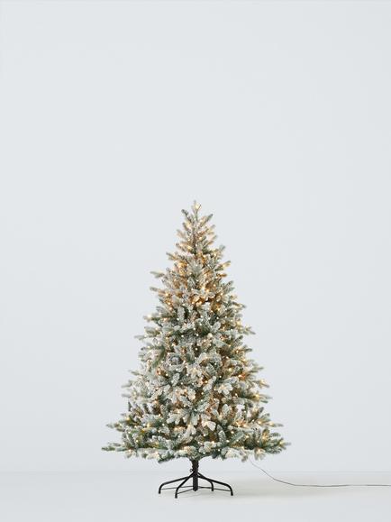 John Lewis Pre-lit Woodland Pine Christmas Tree, Snowy, White