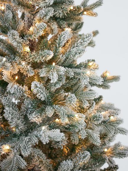 John Lewis Pre-lit Woodland Pine Christmas Tree, Snowy - view 2, White