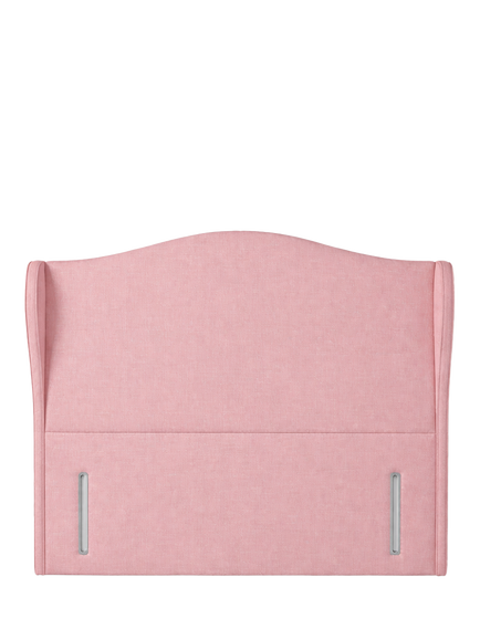 John Lewis Alderly Winged Full Depth Upholstered Headboard, Double, Cotton Effect Pink