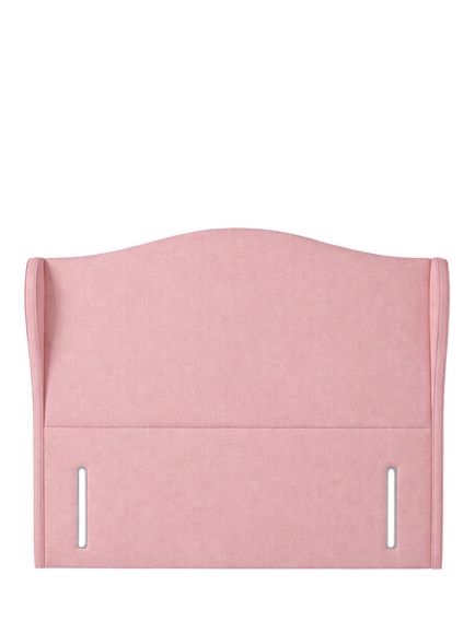 John Lewis Alderly Winged Full Depth Upholstered Headboard, King Size, Cotton Effect Pink