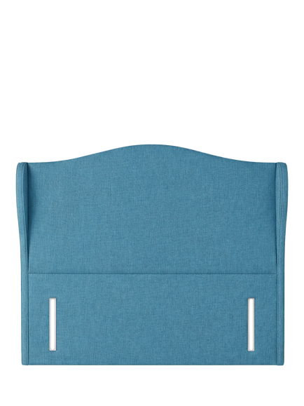 John Lewis Alderly Winged Full Depth Upholstered Headboard, King Size, Cotton Effect Denim