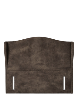 John Lewis Alderly Winged Full Depth Upholstered Headboard, King Size, Velvet Espresso