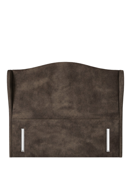 John Lewis Alderly Winged Full Depth Upholstered Headboard, King Size, Velvet Espresso