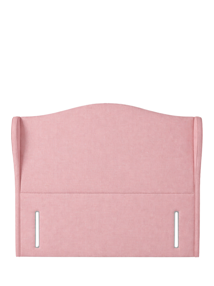 John Lewis Alderly Winged Full Depth Upholstered Headboard, Super King Size, Cotton Effect Pink
