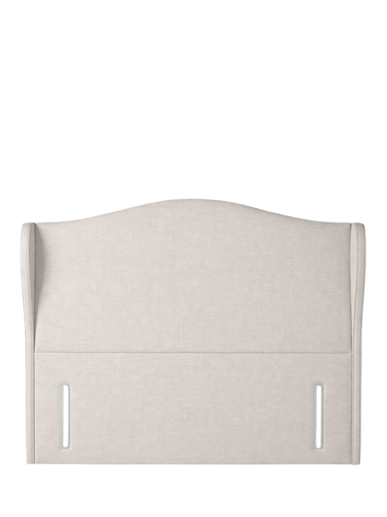 John Lewis Alderly Winged Full Depth Upholstered Headboard, Super King Size, Cotton Effect Beige