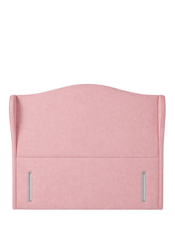 John Lewis Alderly Winged Full Depth Upholstered Headboard, Emperor, Cotton Effect Pink
